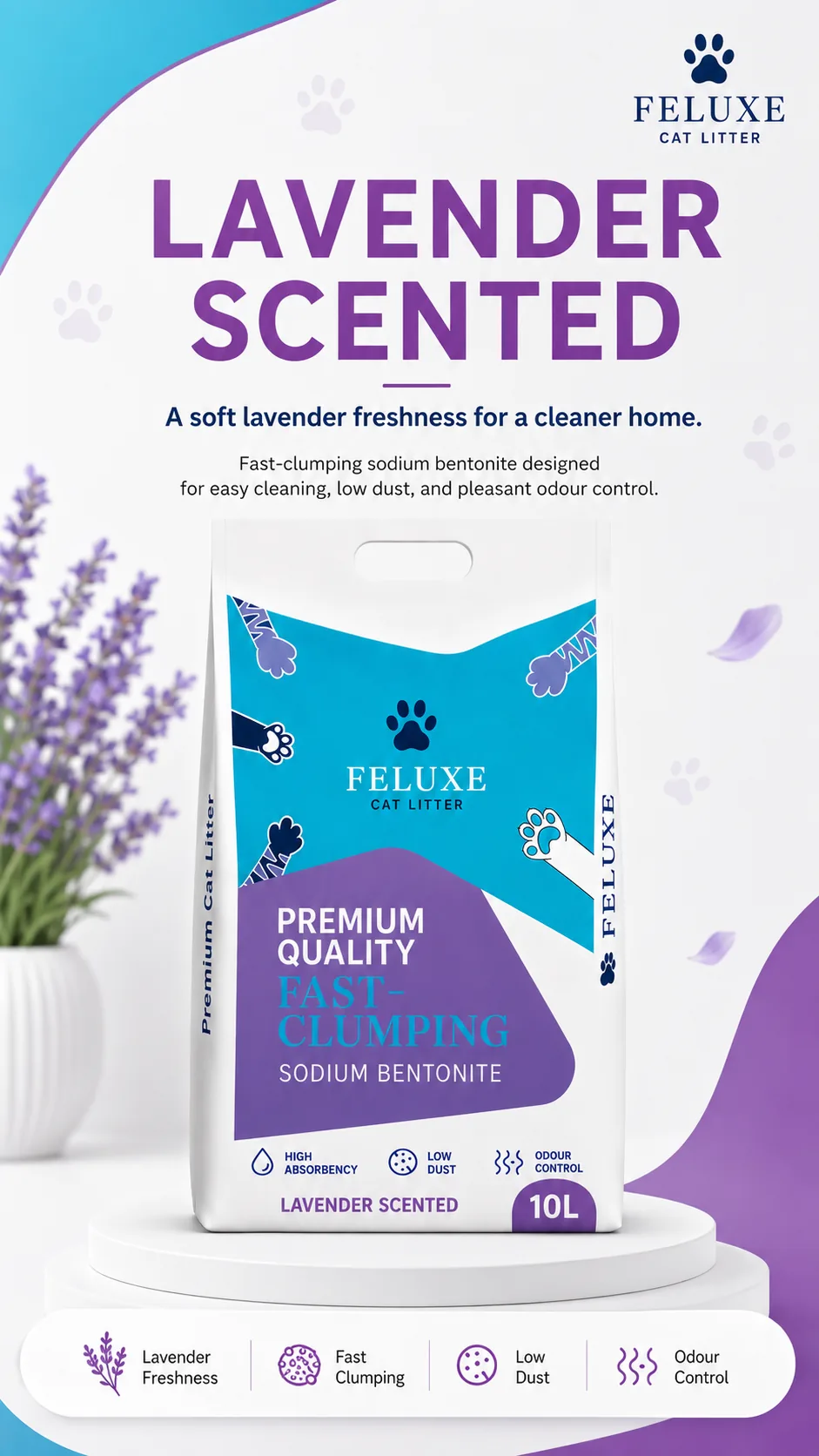 FELUXE Lavender scented cat litter